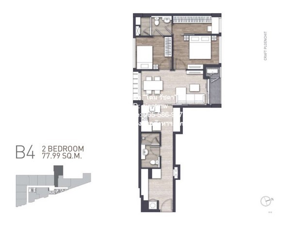 CONDO คราฟท์ เพลินจิต Craft Ploenchit พื้นที่ 73 SQUARE METER 13200000 บาท. ใกล้กับ รถไฟฟ้า BTS เพลินจิต ราคาสุดคุ้ม