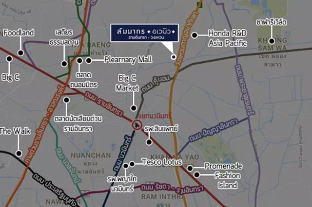 สัมมากร อเวนิว รามอินทรา-วงแหวน MRT คู้บอน 2.5 กม. มอเตอร์เวย์ ให้เช่าโฮมออฟิศ 4 ชั้น 22ตรว. 295ตรม ทำเลดีมาก 4นอน 4น้ำ