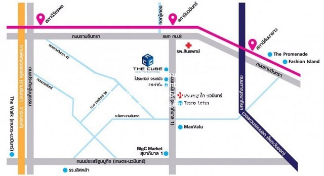 ให้เช่าคอนโด เดอะ คิวบ์ นวมินทร์-รามอินทรา (The Cube Nawamin-Ramintra) ใกล้สถานีรถไฟฟ้านวมินทร์ ตึก B ชั้น 5 25 ตร.ม. 1