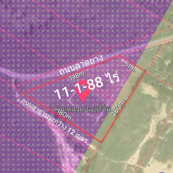 ขายที่ดิน 11 ไร่ ผังสีม่วงลาย นิคมพัฒนา จ.ระยองเหมาะทำโรงงาน โกดัง ที่จอดรถ