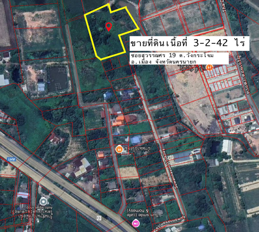 ขายที่ดินแปลงสวย 3-2-42 ไร่ ราคาถูก ถนนสุวรรณศร อยู่ภายในเขตเทศบาลเมืองนครนายก