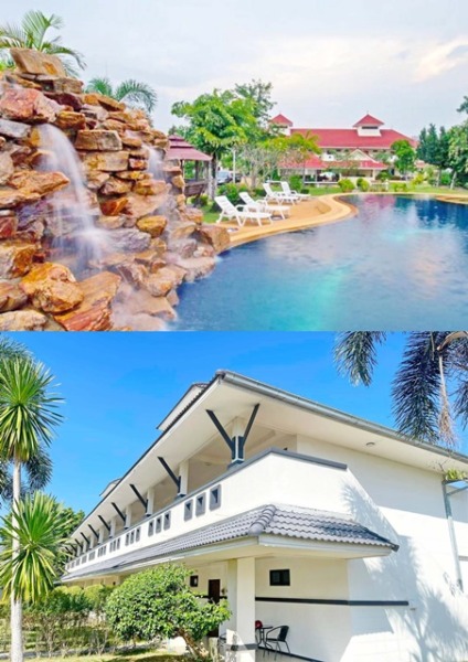 สยามคันทรีคลับ 4.5กม.Pool Villa โรงแรม 40 ห้อง ให้เช่าขาดทุน 50% 2ชั้น รีสอร์ท 8 หลัง พัทยา 200 ม. 8 ไร่ ถ.พรประภานิมิต