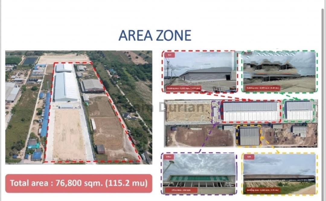 ขายโรงงานและสิ่งปลูกสร้าง ????️พื้นที่ทั้งหมด 48 ไร่ ผังม่วงลาย✴️สามารถของใบอนุญาต รง.4 ได้