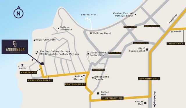 Condominium แอนโดนเมด้า คอนโด พัทยา Andromeda Condo ขนาดเท่ากับ 72 SQ.METER 11000000 B. VERY GOOD