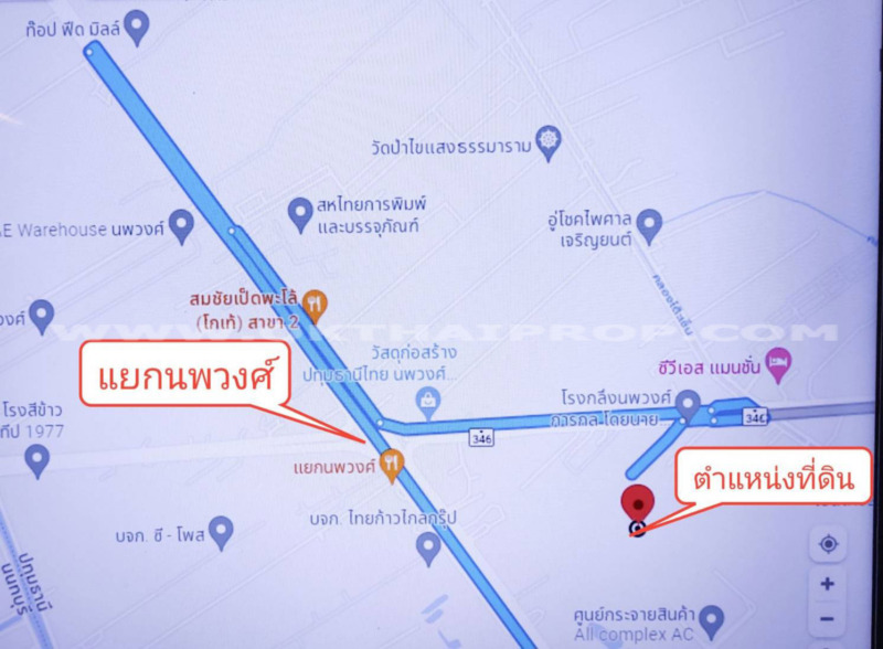 ที่ดินจัดสรรล็อคที่ 19 อยู่ฝั่งขวามือ ถ.346 ลาดหลุมแก้ว ปทุมธานี