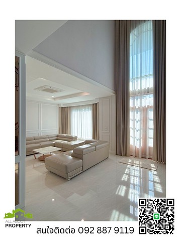 ขายบ้านเดี่ยวหรูสไตล์ยุโรป ขนาด 182 ตรว. ตกแต่ง Modern Luxury ในหมู่บ้านพฤกษ์ภิรมย์ ราชพฤกษ์ หน้าบ้านไม่ชนบ้านอื่น