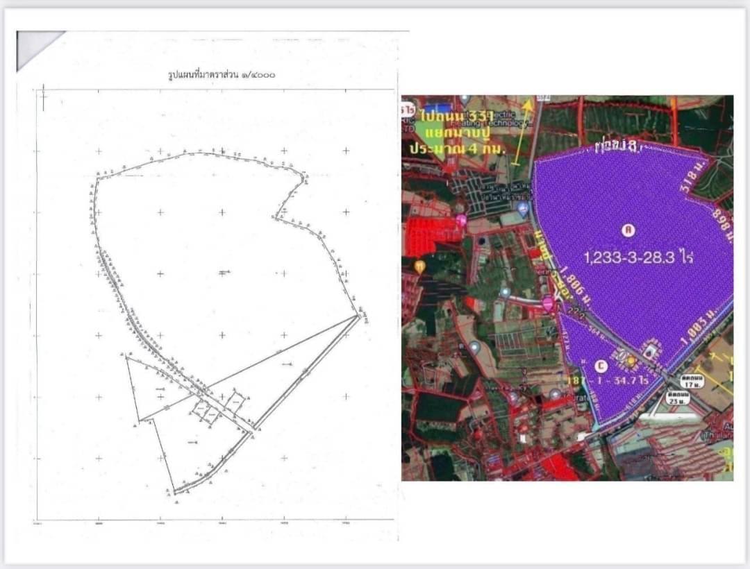 ขายที่ดินเขาคันทรงศรีราชาชลบุรี จำนวน 1,227-3-28.3ไร่ รวม3โฉนด ขายยกแปลง พื้นที่สีม่วงลาย)