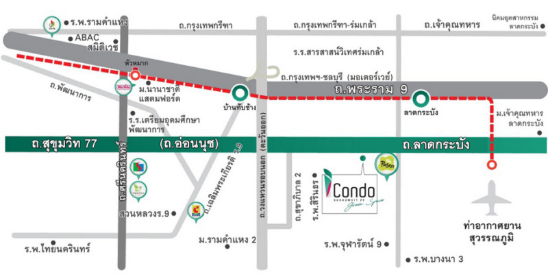 ไอ คอนโด กรีนสเปซ สุขุมวิท 77 ขนาด 25 ตารางเมตร 1 ห้องนอน ชั้น6 ตกแต่งครบ