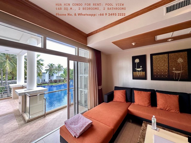 ให้เช่าคอนโดใกล้ทะเล หัวหินบลูลากูน ห้องใหญ่ 148 ตร.ม. วิวสระ Condo Hua Hin Blue Lagoon near beach for rent