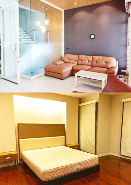 ห้องมุม 3 นอน 5 น้ำเลียบด่วนเอกมัย MRTลาดพร้าว83 1.2 กม. รร.นานาชาติสิงคโปร์กรุงเทพ 700 ม. 350 ตร.ม.จัดเต็มเฟอร์