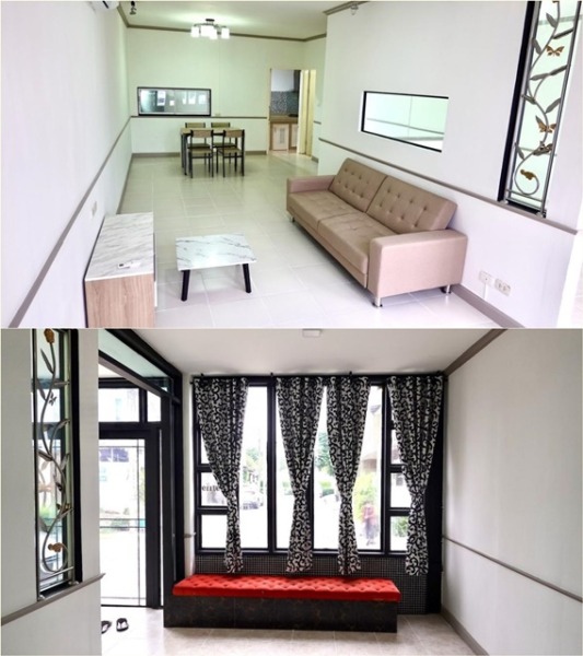 ทาวน์เฮ้าส์ 2 ชั้น ม.ศรีปทุม บางเขน 2.4 กม. MRT ลาดปลาเค้า 2.3กม.3-4นอน 24ตร.วา. ให้เช่า 3แอร์ 190ตร.ม.บิ๊กซี รามอินทรา