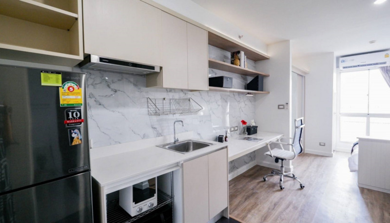 ขายห้องรีโนเวทแต่งใหม่ ห้องพร้อมอยู่ รูปถ่ายจากห้องจริง คอนโด เอ สเปซ มี รัตนาธิเบศร์