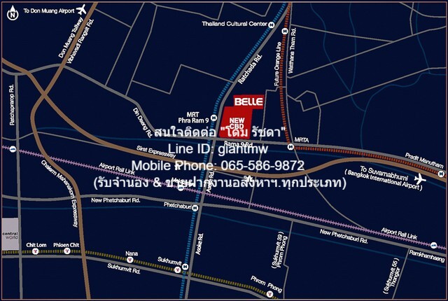 Condo เบ็ล อเวนิว รัชดา – พระราม 9 Belle Avenue Ratchada – Rama 9 2 ห้องนอน 1 Bathroom 40000 BAHT ใกล้ MRT พระรามเก้า 2