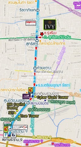 CONDOMINIUM ไอวี่ รัชดา 67 ตาราง.เมตร 2 BEDROOM 1 BATHROOM ใกล้ MRT สุทธิสาร ทำเลดีๆ เป็นคอนโดที่มีทำเลสวยสามารถมองเห็นว