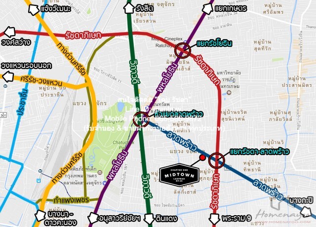 ให้เช่าด่วน คอนโด. Chapter One Midtown Ladprao 24 แชปเตอร์วัน มิดทาวน์ ลาดพร้าว 24 ขนาด = 30 ตร.-ม. 1 Bedroom ใกล้ MRT ล