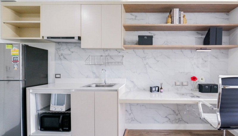 ขายห้องรีโนเวทแต่งใหม่ ห้องพร้อมอยู่ รูปถ่ายจากห้องจริง คอนโด เอ สเปซ มี รัตนาธิเบศร์