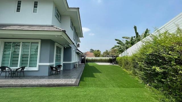 ขายบ้านเดี่ยว 2 ชั้น หมู่บ้านสวนเนรมิตร ย่านออเงิน-รามอินทรา มีสระว่ายน้ำส่วนตัว ถนนเพิ่มสิน