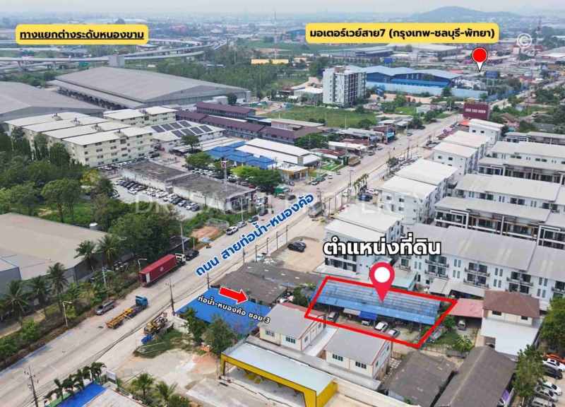 ขายที่ดิน 136 ตรว. พร้อมสิ่งปลูกสร้าง ใกล้นิคมฯ ปิ่นทอง 1 เพียง 500 ม. อ.ศรีราชา จ.ชลบุรี