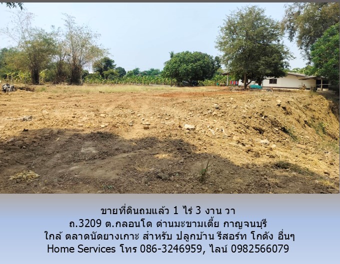 ขายที่ดินติดลำห้วย 1 ไร่ 3 งาน 65 วา ถ.3209 ต.กลอนโด ด่านมะขามเตี้ย กาญจนบุรี ใกล้ ตลาดนัดยางเกาะ สำหรับ ปลูกบ้าน รีสอร์ท โกดัง อื่นๆ
