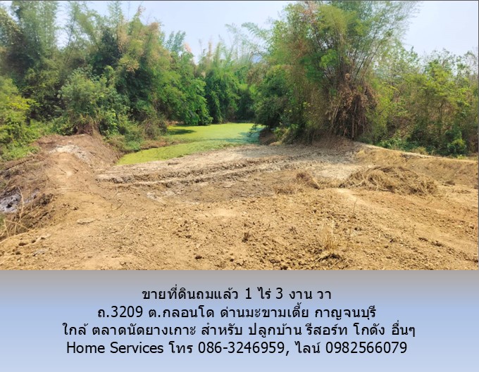 ขายที่ดินติดลำห้วย 1 ไร่ 3 งาน 65 วา ถ.3209 ต.กลอนโด ด่านมะขามเตี้ย กาญจนบุรี ใกล้ ตลาดนัดยางเกาะ สำหรับ ปลูกบ้าน รีสอร์ท โกดัง อื่นๆ