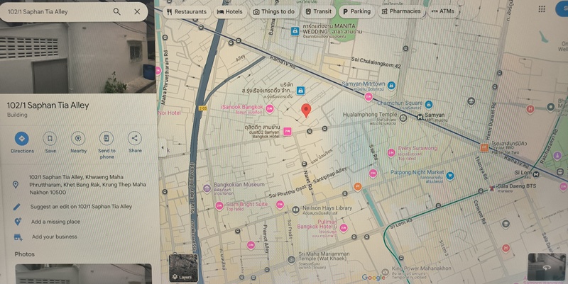 ขายตึกแถว3ชั้นทำเลใจกลางเมือง ซอยจินดาถวิล ถนนสี่พระยา เขตบางรัก
