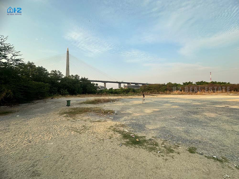 ขายที่ดิน ทำเลทองติดแม่น้ำเจ้าพระยา ได้วิวสะพานกาญจนาภิเษก  (เนื้อที่ 5 ไร่ 160 ตรว.) พระประแดง
