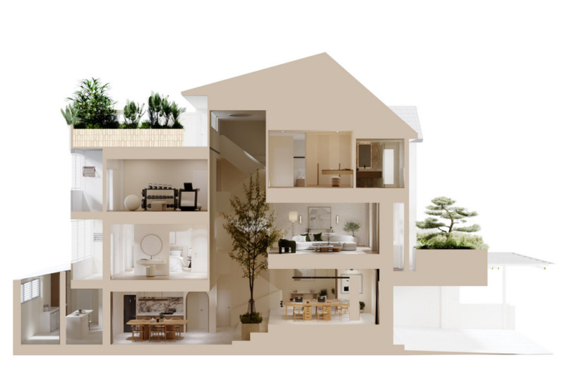 Town Home สไตล์ Japandi Courtyard ย่านพระราม 9 เขตห้วยขวาง ใกล้รถไฟฟ้า