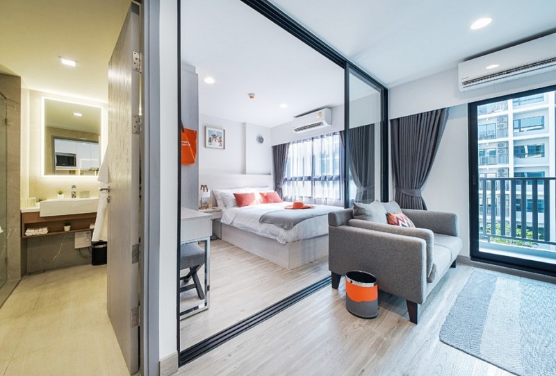 Condo Dusit D2 Residence Huahin แบบ 1 ห้องนอน ชั้น5 วิวสระ และสวน ตกแต่งครบ