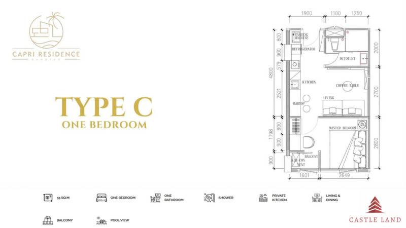 Capri Residence Bangtao คอนโดหรูใจกลางภูเก็ต ห่างจาก Catch Beach Club 850 เมตร