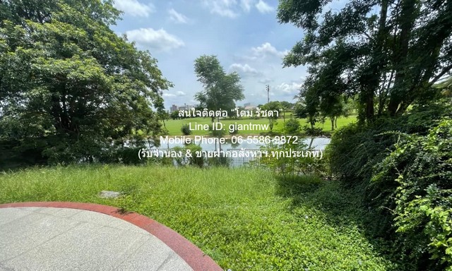 บ้าน ขายบ้านหรู 2 ชั้น (ตามสภาพ) พร้อมที่ดิน 336 ตร.ว. ติดทะเลสาบ และสนามกอล์ฟ ม.เมืองเอก รังสิต (ใกล้สนามบินดอนเมือง) ร