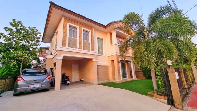 Mega Bangna 5.8กม. เฟอร์ คชฟฟ ครบ สุวรรณภูมิ 3.5 กม.นานาชาติสิงคโปร์ 4 แอร์ ให้เช่าบ้าน กิ่งแก้ว-หนามแดง 52ตร.วา 155 ตร.