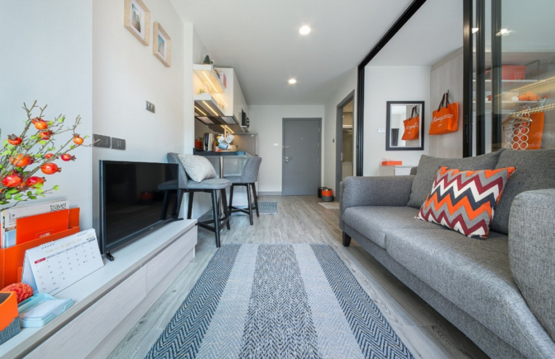 Condo Dusit D2 Residence Huahin แบบ 1 ห้องนอน ชั้น5 วิวสระ และสวน ตกแต่งครบ