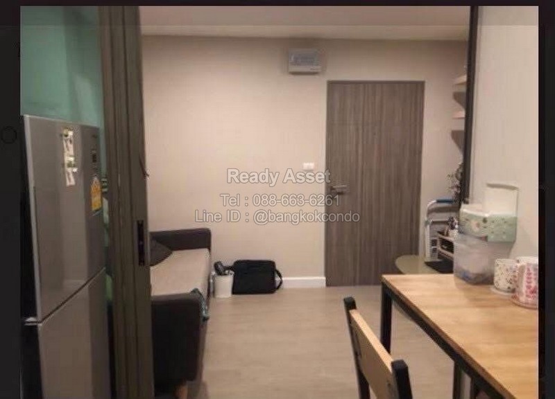 S68-01-008 ขายห้องชุด Metroluxe Ratchada ขนาด 28.36 ตรม ชั้น 4 วิวสระ ห้องพร้อมอยู่ เฟอร์นิเจอร์ครบ เครื่องใช้ไฟฟ้าครบ