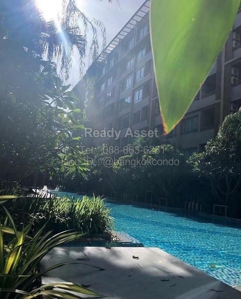 S68-01-008 ขายห้องชุด Metroluxe Ratchada ขนาด 28.36 ตรม ชั้น 4 วิวสระ ห้องพร้อมอยู่ เฟอร์นิเจอร์ครบ เครื่องใช้ไฟฟ้าครบ