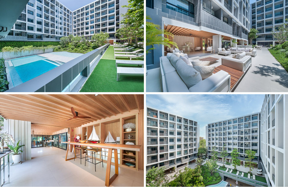 Condo Dusit D2 Residence Huahin แบบ 1 ห้องนอน ชั้น5 วิวสระ และสวน ตกแต่งครบ