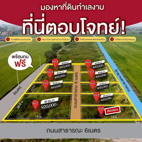 ผ่อนที่ฟรีดอก-ถมดินฟรี-ที่ดินโซนตะวันออกแปลงเล็กแปดริ้ว-T.062-1574449