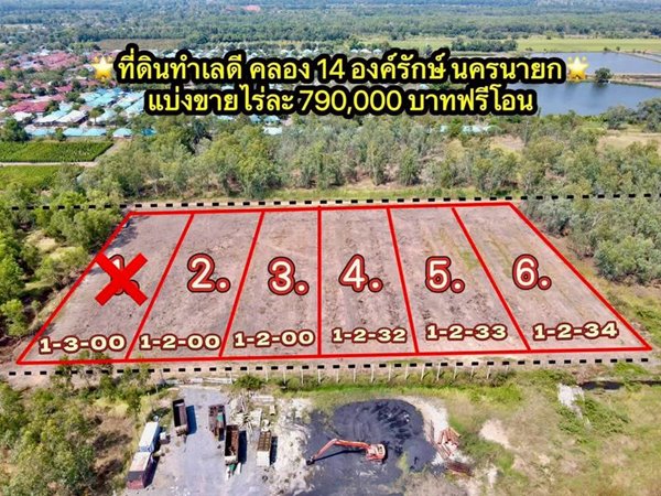 ที่ดินสวยราคาถูกโซนคลอง14 องครักษ์นครนายก-T.062-1574449
