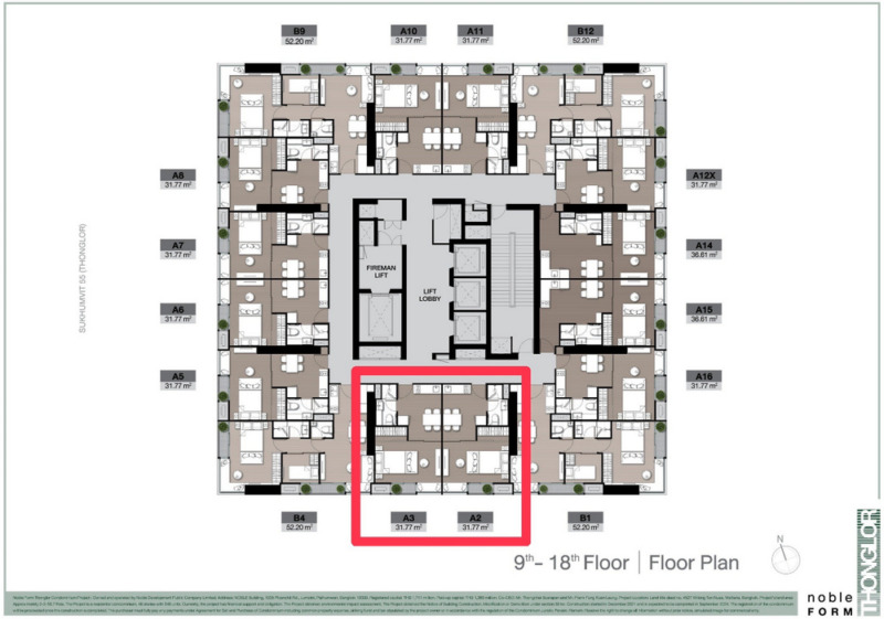 Noble Form Thonglor 32 ตารางเมตร 1 ห้องนอน ชั้น11 ทิศใต้ ตำแหน่งดีที่สุดในชั้น ราคา VVIP