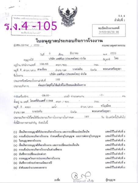 ขายโกดัง,โรงงาน พร้อมใบ ร.ง.4 105/106 อยุธยา
