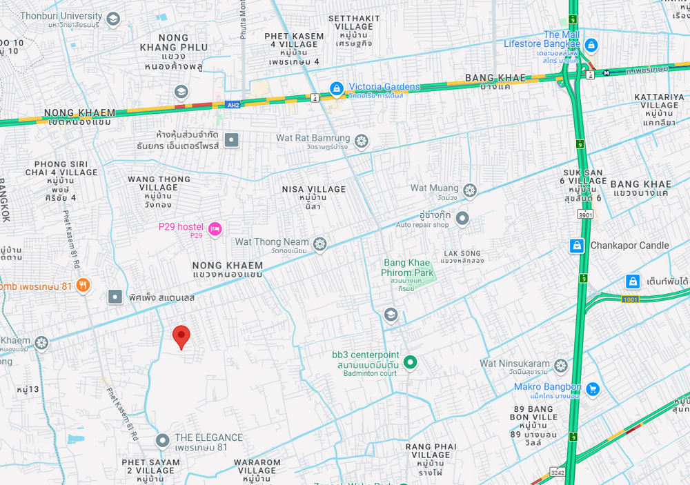 ที่ดินเปล่า แปลงมุม มี 2 แปลง ในหมู่บ้านวรารมย์ 69 ถนนเลียบคลองภาษีเจริญฝั่งใต้ หนองแขม