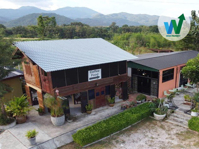 บ้านเดี่ยว 2 หลัง พร้อมที่ดิน 7 ไร่กว่า ด่วน!! ติดถนนซุปเปอร์ไฮเวย์ หน้ากว้าง 350 เมตร ขายพร้อมกิจการร้านอาหารและกาแฟชมไม้